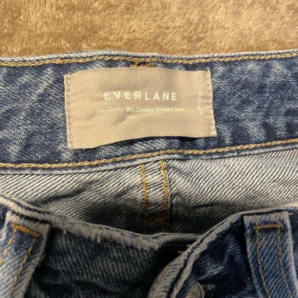Everlane Jeans Womens Size 24 The Curvy 90's Cheeky Straight Button Fly Pants - Picture 2 of 10